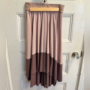 NWOT Athleta pink and purple high low skirt size XS